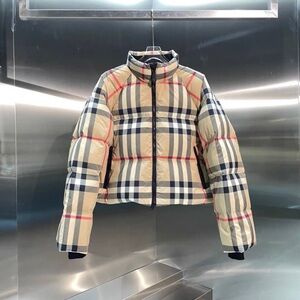 Burberry Beige and Black Checkered Jacket